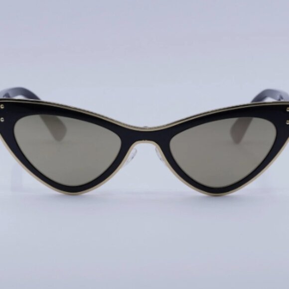 New Moschino MOS051/S 0J5G UE Shiny Black/Gold/Gold Mirror 50-21-150 Sunglasses main image 7